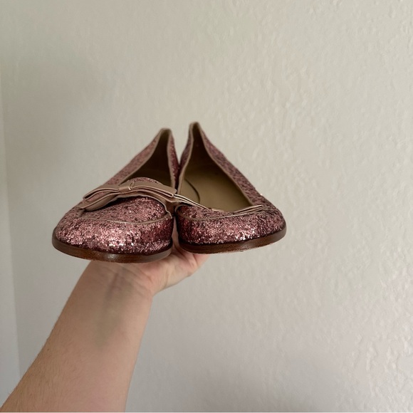 Kate Spade Pink Glitter Cora Slip On Loafers - Picture 11 of 11